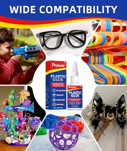 Plastic Glue, 35g Heavy Duty Super Strong Clear Glue, Waterproof Heat Resistant Adhesive for Plastic Bonding, Repair, ABS, PVC, PLA, 3D Printing, Acrylic, Nylon, Vinyl, Toys, Models, DIY Kits - style: Plastic Glue