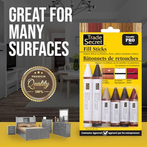 Wood Scratch Repair Fill Stick for Various Surfaces (Set of 6), Great for Touch-Ups and Repairs on Hardwoods Floors, Furniture, Cabinets and Plastic Surfaces. - color: Proset