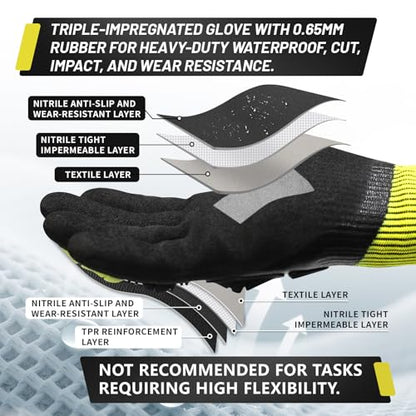 Safety Work Gloves, A5 Cut Resistant Gloves For Men Women, Level 3 Impact Gloves with TPR, Abrasion Level 4 - size: X-Large