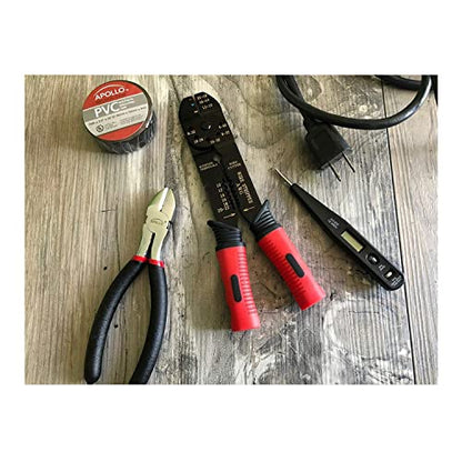 Apollo Tools 161-Piece Complete Household Tool Set with 3.6 Volt Lithium-Ion Cordless Screwdriver and Most Needed Hand Tools Selection for Boats, Vehicle and Garage - Red - DT0739
