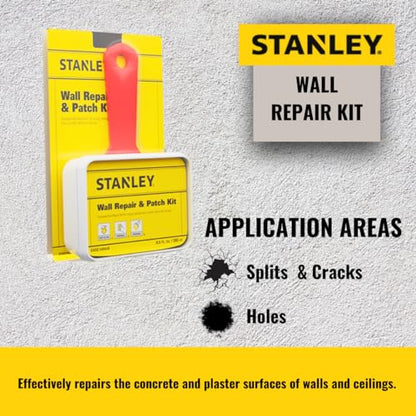 Stanley Drywall Patch Repair Kit -12x9.5 Fl Oz., Complete Drywall Patch Solution for Home DIY, includes Wall Hole Filler, Spackle Wall Repair and Putty Hole Repair - 12 Pack - size: 12 Pack