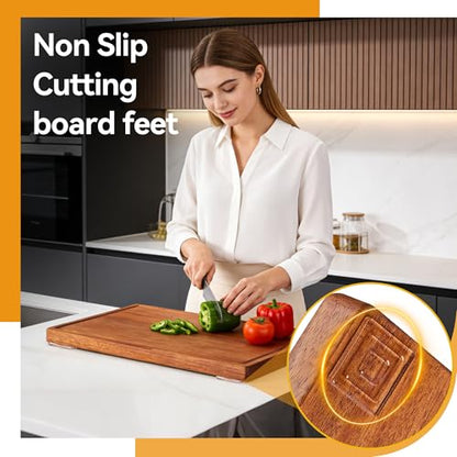 Rubber Feet for Cutting Board, 20PCS Cutting Board Feet Non Slip, 1.2x1.2 inches Clear Adhesive Silicone Rubber Feet Waterproof Reusable Square