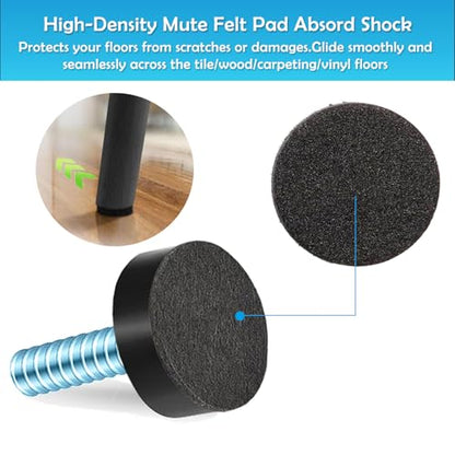4 Set 1/4" Thread Furniture Feet Levelers, Adjustable Table Leg Screws, Height Adjuster Leveler with T-Nut for Tables,Cabinets,Chairs (1/4''-8 PCS) - size: 1/4''-8 PCS