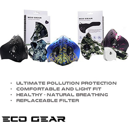 ECO-GEAR Anti Pollution Face Mask with Military Grade Protection | Anti Smoke, Exhaust Gas, Dust & Pollen - color: Off White-medium