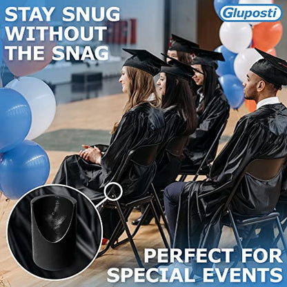 8 Black Folding Chair V-Tip Stabilizer Caps, 7/8 Inch ID - Heavy Duty Nylon End Caps, Non-Marring Round Top of Leg Protectors, Compatible Replacement Stability Plugs for Metal & Padded Folding Chairs