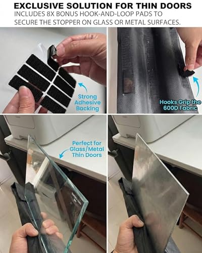 Under Door Noise Stopper 2 Pack, Under Door Draft Stopper for Bottom of Door, Soundproof Door Noise Blocker & Weather Stripping, Adjustable 30-36" Draft Blocker - size: 30"-36" (Up to 1.4" Gaps), 2 Packs