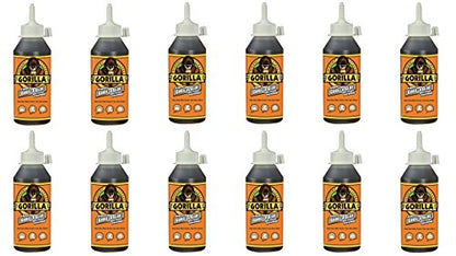 Gorilla Original Waterproof Polyurethane Glue, 8 ounce Bottle, Brown, (Pack of 12) - size: 8 Ounce (Pack of 12)