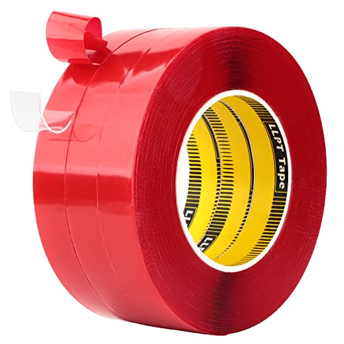 LLPT Double Sided Tape Acrylic Waterproof Permanent Heavy Duty Mounting Tape 0.8 Inch x 108 Ft Total for Home Deco and DIY (AC0800) - size: 0.8" Width