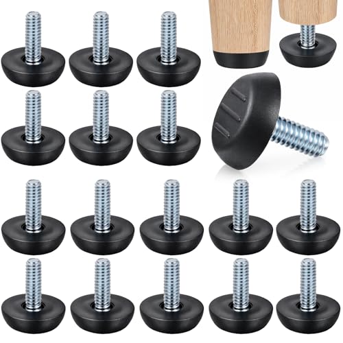 1/4-20" UNC Thread Furniture Feet Levelers Table Feet Screw in Threaded Adjustable Furniture Feets Screw-in Anti-Slip Chair Leg Extender for Cabinets Tables Chairs Furnitures Legs