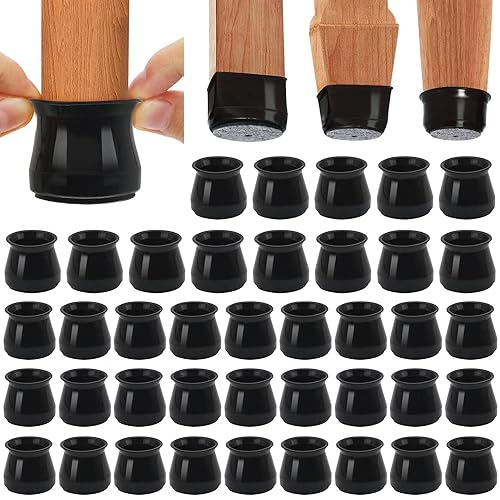 BUMACO Chair Leg Floor Protectors Chair Leg Protectors for Hardwood Floors Silicone Pads Covers to Protect Floors Black-40 Pcs Universal L (1-5/16" to 2") - color: Black-40 Pcs, size: Universal L