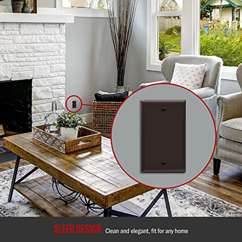 ENERLITES Blank Device Wall Plate, Gloss Finish, Standard Size 1-Gang 4.50" x 2.76", Polycarbonate Thermoplastic, 8801-BR, Brown - color: Brown, size: With Screws