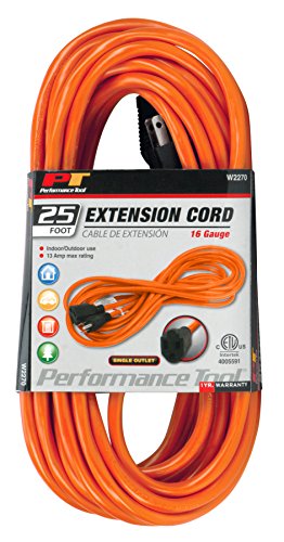 Performance Tool W2270 25' 16-Gauge Orange Extension Cord
