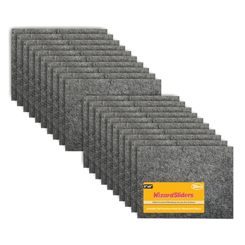 Felt Furniture Pads Self-Adhesive for Hardwood Floors, 20pcs 8" x 6" x 1/5" Cuttable Furniture Pads Square Furniture Movers, Floor Protector Cut into Any Shape,Grey - color: Grey, size: 20pcs