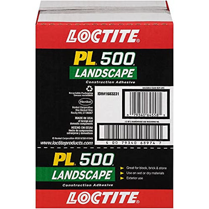 Loctite PL 500 Landscape Block and Paver VOC Construction Adhesive, Tan, 10 fl oz Cartridge, 1 Pack - size: Single, style: 10 Ounce Cartridge