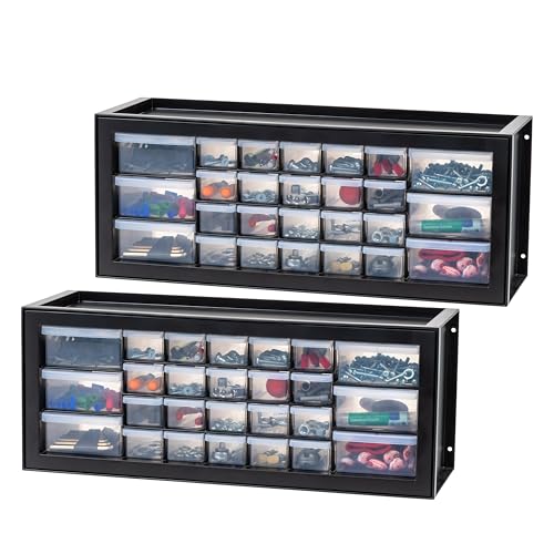 IRIS USA Plastic Storage Drawers, Made in USA, 26-Drawer Organizer (2 Pack), Stackable Teacher Toolbox for Crafts, Stickers, Crayons, Beads, Screws, Hardware, Building Bricks, Garage Storage – Black - color: Black, size: 26 Drawer - 2 Pack
