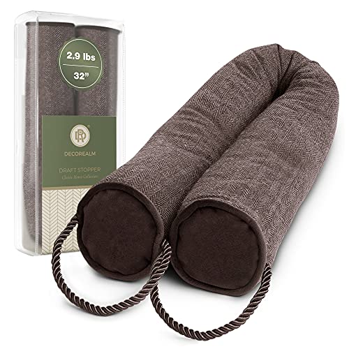 Heavy Duty Under Door Draft Stopper and Noise Blocker, Sound Proof Under Door Draft Guard for Doors and Windows, Provides Air Insulation and Weather Stripping for Doors (Brown, 32 Inches) - color: Chestnut, size: 32"