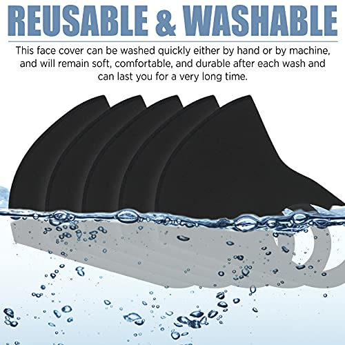 10PCS Kids Black Face Mask Covers with Elastic Ear Loop Cover Full Face Anti-Dust, Unisex, Washable, Breathable, and Reusable (Kids) - style: Kids