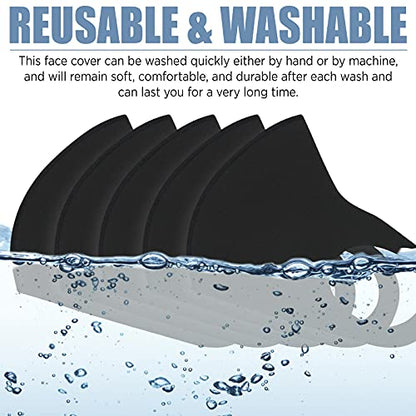 10PCS Kids Black Face Mask Covers with Elastic Ear Loop Cover Full Face Anti-Dust, Unisex, Washable, Breathable, and Reusable (Kids) - style: Kids