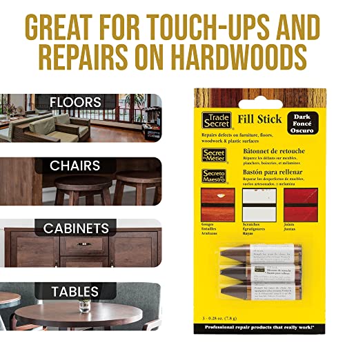 Wood Scratch Repair Fill Stick for Dark Surfaces (Set of 3), Great for Touch-Ups and Repairs on Hardwoods Floors, Furniture, Cabinets and Plastic Surfaces. - color: Dark Tones