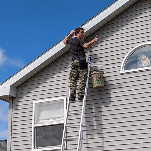 Extension Ladder Stabilizer for Roof Gutter,Ladder Standoff Stabilizer, Heavy Duty Steel Wing Span/Wall with Non-Slip Rubber Bottom Pad