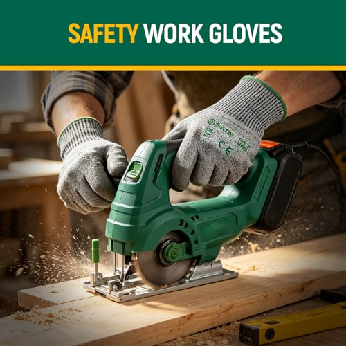 SATA Cut Resistant Gloves Level 4, EN388 Certified for Extreme Protection, Comfort Fit, Touchscreen, Anti Cut, Breathable for Construction, Woodworking, Glass Cutting, Cargo Handling, Car Repair
