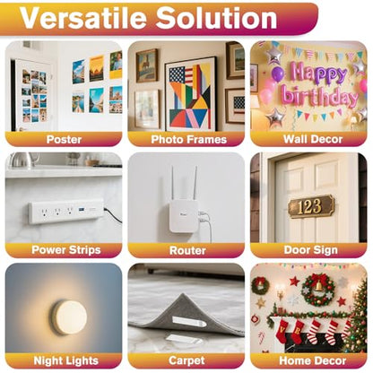 Picture Hanging Strips Heavy Duty XL 40 Pairs/80Strips, Damage Free Hanging Picture Hangers, Removable Adhesive Hook and Loop Wall Strips, Frame Stickers No Nails for Home Decor Wall Posters