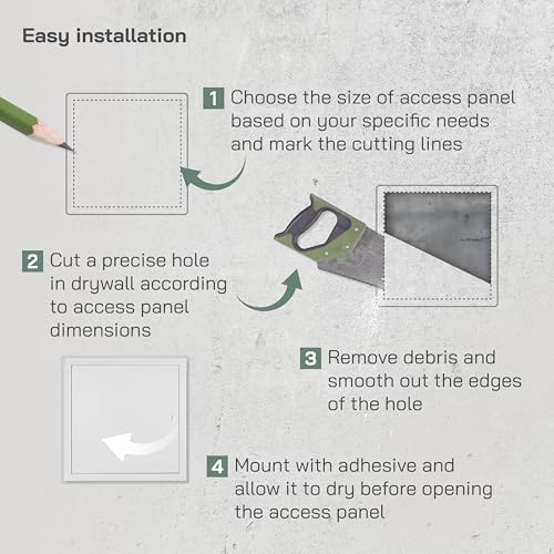 Vent Systems Access Panel for Drywall 16 x 16 Inch - Wall Hole Cover Plate - Metal Access Door with Handle - Plumbing Access Panel for Drywall - Service Shaft Crawl Space Door - Wall Access Panel - size: 16" x 16"