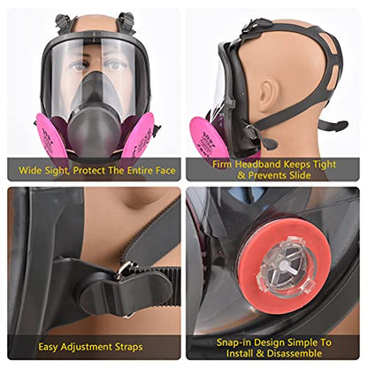 Irfora Reusable Full Face Full Face Cover Wide Field of View for Painting Hine Polishing Welding and Other Work