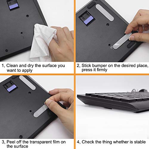 16pcs Glass Top Bumpers, Silicone Strip Adhesive Furniture Bumpers for Sliding Door Cabinet Drawers - size: 50mm*10mm, 2mm