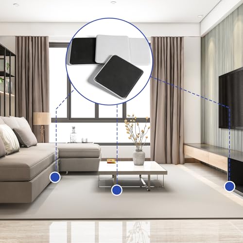 4 Pcs Furniture Sliders for Carpet, Square Carpet Furnitures Moving Pads, Heavy-Duty Furnitures Movers, Reusable Large Furniture Sliders, Floor Protectors for Carpets, Movers Easily and Safe (5 Inch)
