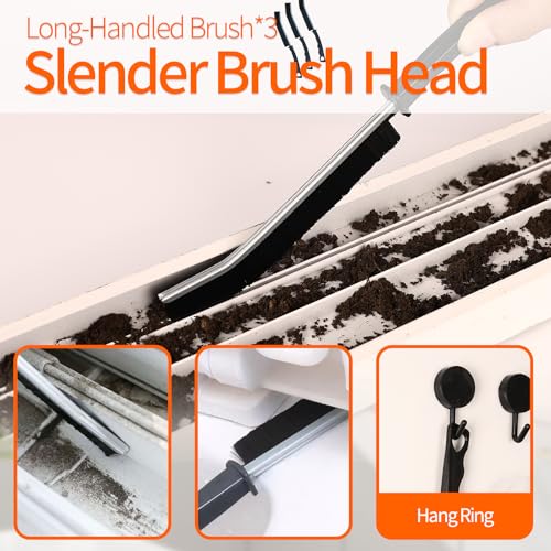 Window Track Cleaner Tools Set - 14 Pcs Window Groove Cleaning Brush Kit, Crevice Cleaning Brush for Sliding Door, Shutter, Sill, Tile Lines, Sink - size: 14 PCS
