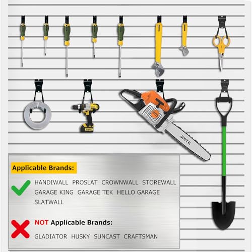 KOFANI Slatwall Accessories, 22 Pack Heavy Duty Steel Slatwall Hooks, Multi-Size Slat Wall Hanging Hooks for Ladders, Bikes, Garage and Garden Tools (ProSlat & Slatwall Panel Compatible)