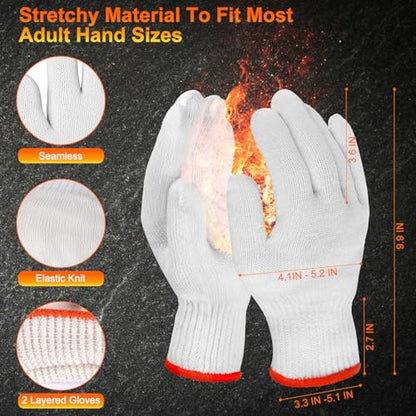 ANBOSON BBQ Gloves for Grilling Disposable Heat Resistant - 100 Nitrile Gloves + 4 Reusable Cotton Liners for Cooking Smoker -Orange Large - size: Large, style: 10mil Nitrile - Orange