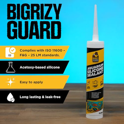 Aquarium Silicone Sealant Clear 10.14 Fl oz Cartridge - Aquarium Safe Silicone for Fish & Plants, 100% Waterproof, Non-Toxic, Solvent Free, Strong Bond, Fast Curing, Transparent (1 Pack) - color: Clear, size: 1 Pack