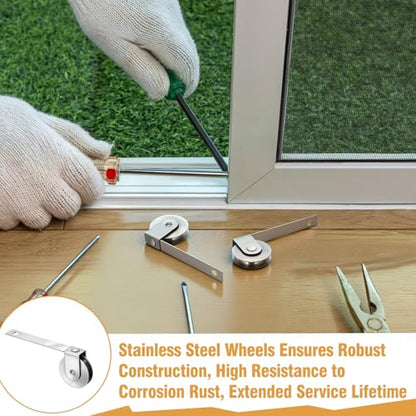 Lounsweer 4 Pcs 1 Inch Steel Sliding Screen Door Roller Springs Tension Rollers Replacements Durable Replacement Hardware for Smooth Sliding Operation Fits Standard Screen Door Systems(Bent) - style: Bent
