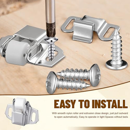 Shimeyao 1 Set Mailbox Replacement Roller Catch Latch with Screws Hardware Roller Wheel Spring Door Catch Latch for Cabinet Doors Rv Camper Kitchen