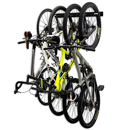 StoreYourBoard Bike Storage Rack, 4 Bike Racks for Garage, Solid Steel Extra Heavy Duty BLAT Bike Rack - Garage Wall Mounted Bicycle Storage, Up to 200lbs, 32-inch - size: X-large, style: 4 Bikes