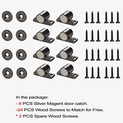 Keenkee 8 Pack Magnetic Cabinet Door Catch with Neodymium Magnet Cabinet Latch Magnetic Closure Hardware for Kitchen Cupboard and Closet Door Closing, Black Tone Gun Metal - color: Gun Metal 8ps