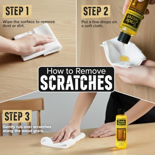 Trade Secret Light Wood Scratch Concealer, Scratch Remover for Real Wood Furniture & Floors – Covers Nicks, Scuffs & Dogs, Cats Scratches, Marks, Minor Defects - color: Light