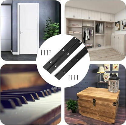 Continuous & Piano Hinges, Black Stainless Steel 304 Continuous Folding Hinges for Doors, Cabinets, Window,Includes Screws (4IN-2IN-4PACK) - size: 4in-2in-4pack