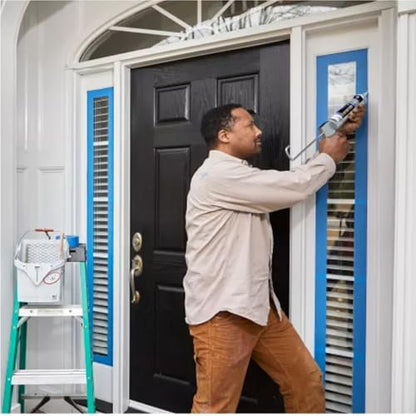 GE Supreme Paintable Silicone Caulk for Window & Door, White, 9.5 fl oz Cartridge, 12 Pack - 100% Waterproof Silicone Sealant, 7X Stronger Adhesion, Freeze & Sun Proof - size: Pack of 12