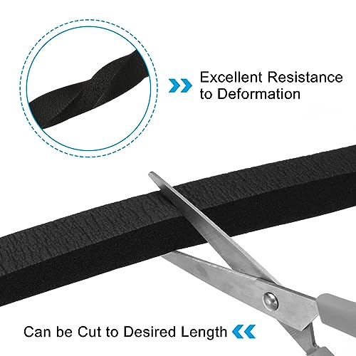 PATIKIL Foam Weather Stripping for Doors, 2 Rolls 5/8" W x 3/4" T Foam Seal Tape Adhesive Insulation Strip for Door Window Air Conditioning, Black(13 Ft Total Length in 2 Rolls) - size: 5/8" W X 3/4" T