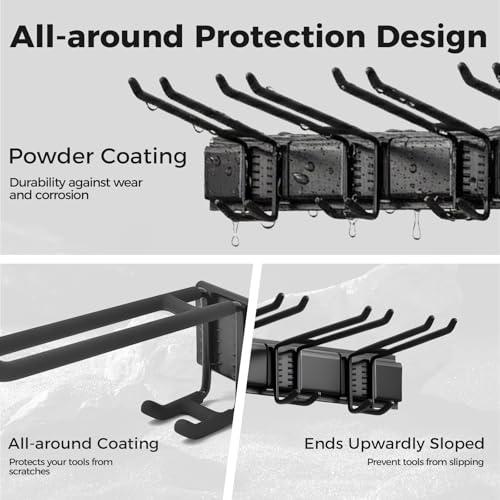 Garage Tool Organizer 48in - Heavy Duty Wall Mount Tool Storage Rack Load 350lb Garage Organization for Mop Rake Broom Shovel Folding Chair - size: 48 inch