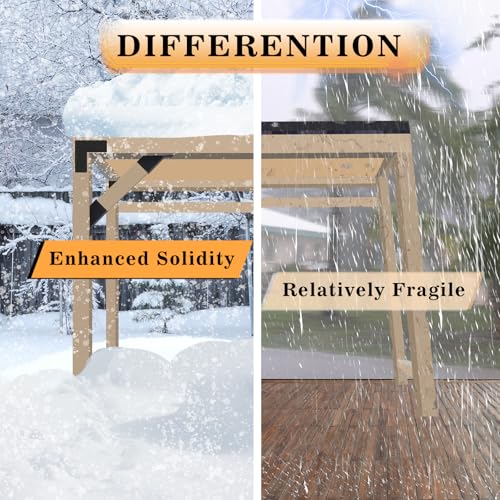 4 Pcs Pergola Brackets, 45-Degree Angle Bracket. Specially for Reinforcing Gazebos. Fits 2" x 4" Lumber. with Drainage Holes. Build a Stable Pergola Easily.