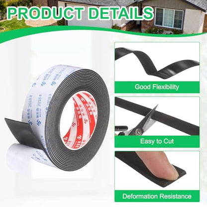 PATIKIL Sponge Rubber Foam Tape, 1 3/4" W x 5/64" t x 16.4ft l Self-Adhesive Foam Insulation Tape Weather Stripping for Window Door Soundproofing Weatherstrip AC Seal Strip, Black - size: 1 3/4" x 5/64" x 16.4ft