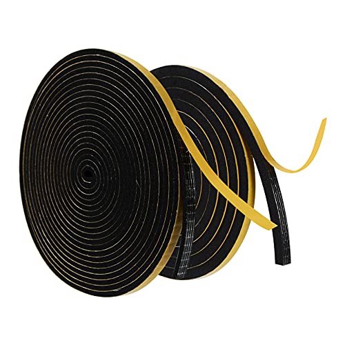 High Density Foam Tape - 1/4'' x 1/8'' x13.12Ft +1/4'' s 1/4'' s 6.56Ft Weatherproof Adhesive Heat Resistant Weather Stripping Easy to Cut & Install & Remove for Car Doors Pipes Windows - color: White, size: 1/4in X 1/8in X13.12Ft +1/4'' X 1/4'' X 6.56Ft
