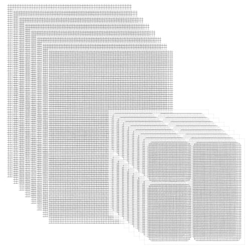 16PCS Window Screen Patch Kit 5"×7" & 4.5"×4.5" – Fiberglass Self-Adhesive Waterproof Mesh Tape for Tears & Holes, Strong Quick Fix for Door Mesh