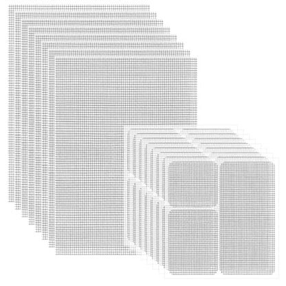 16PCS Window Screen Patch Kit 5"×7" & 4.5"×4.5" – Fiberglass Self-Adhesive Waterproof Mesh Tape for Tears & Holes, Strong Quick Fix for Door Mesh