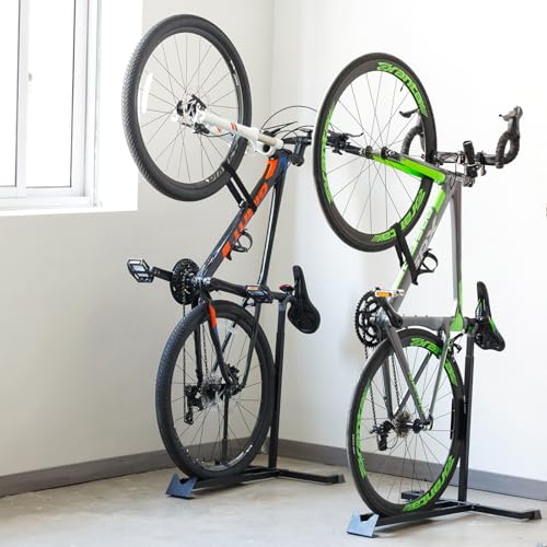 PHUNAYA Bike Stand,Vertical Bike Rack For Indoor Bike Storage,Upright Bicycle Stand Floor.Heavy Duty Bike Holder With PVC Coating.Suit 24"-29" MTB,Hybrid and Road Bike,Patent Application. (2 Pack) - style: StyleB-2pack