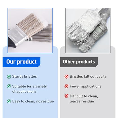 Paint Brushes -2 Inch Flat and Angle Paint Brush for All Latex and Oil Paints & Stains Paintbrush for Varnish, Paste, Gesso and Limewash(6 Packs) - size: 6 packs